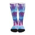 Blue And Purple Spiral Tie Dye Print Long Socks
