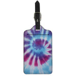 Blue And Purple Spiral Tie Dye Print Luggage Tag