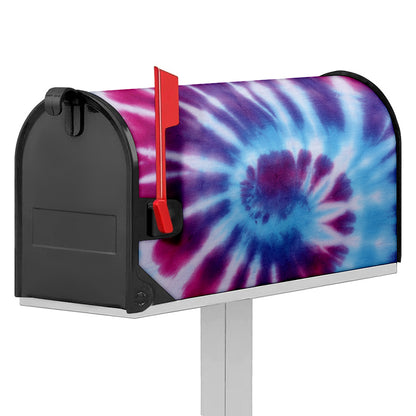 Blue And Purple Spiral Tie Dye Print Mailbox Cover