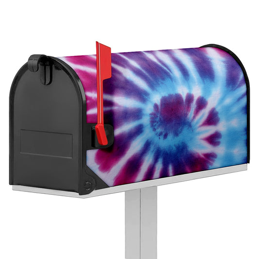 Blue And Purple Spiral Tie Dye Print Mailbox Cover