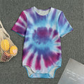Blue And Purple Spiral Tie Dye Print Men's Bodysuit
