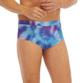 Blue And Purple Spiral Tie Dye Print Men's Briefs