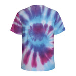 Blue And Purple Spiral Tie Dye Print Men's Sports T-Shirt