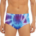 Blue And Purple Spiral Tie Dye Print Men's Triangle Swim Briefs