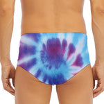 Blue And Purple Spiral Tie Dye Print Men's Triangle Swim Briefs