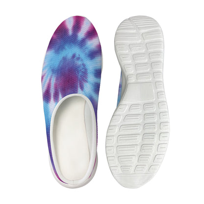 Blue And Purple Spiral Tie Dye Print Mesh Casual Shoes