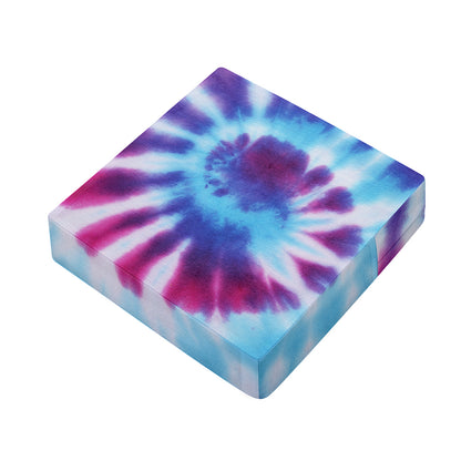 Blue And Purple Spiral Tie Dye Print Outdoor Seat Cushion Cover