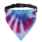 Blue And Purple Spiral Tie Dye Print Over The Collar Dog Bandana