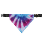 Blue And Purple Spiral Tie Dye Print Over The Collar Dog Bandana