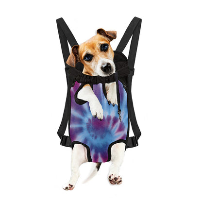 Blue And Purple Spiral Tie Dye Print Pet Carrier Backpack