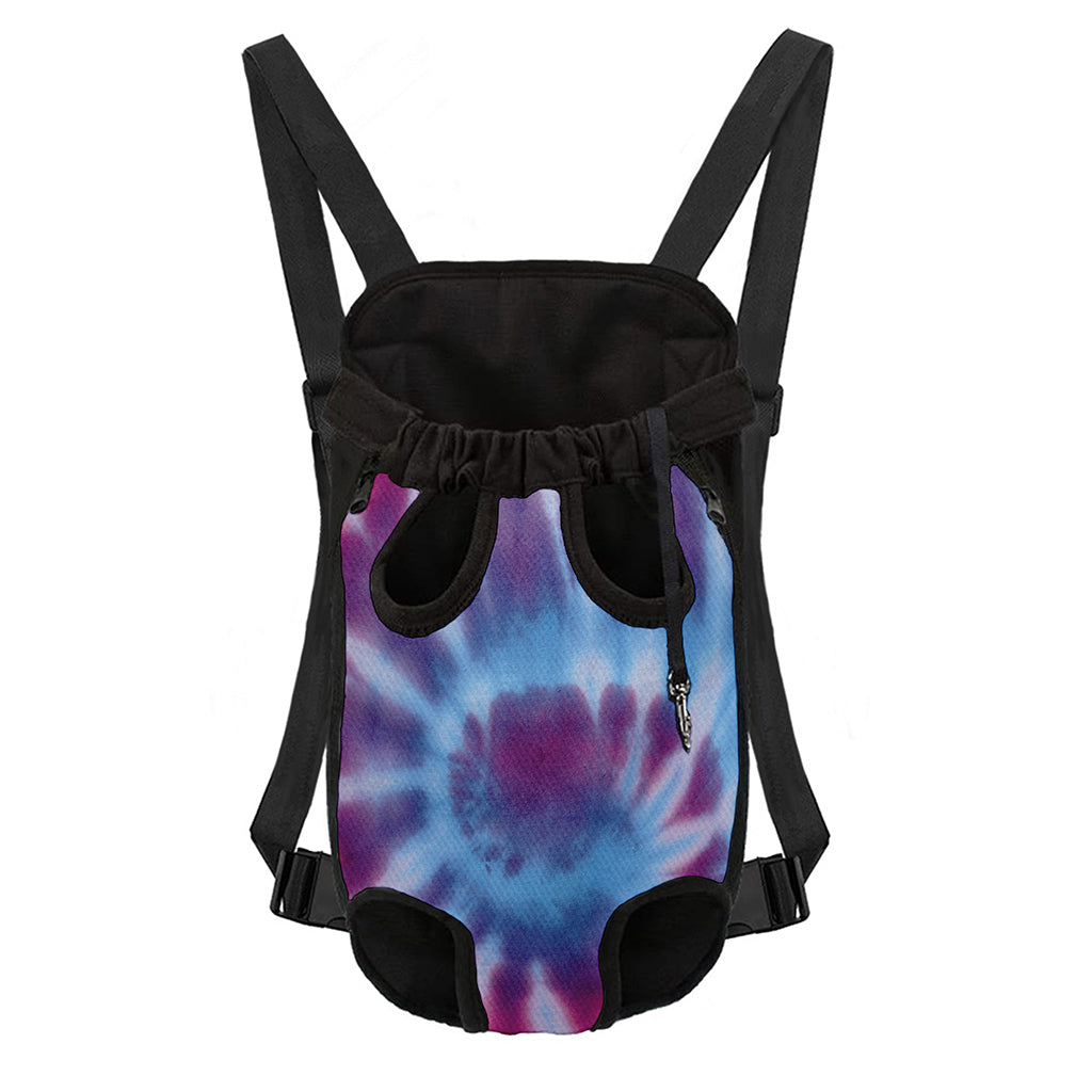 Blue And Purple Spiral Tie Dye Print Pet Carrier Backpack