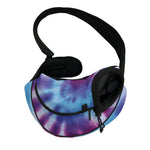 Blue And Purple Spiral Tie Dye Print Pet Sling Carrier