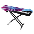 Blue And Purple Spiral Tie Dye Print Piano Keyboard Cover