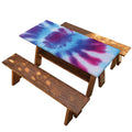 Blue And Purple Spiral Tie Dye Print Picnic Table Cover