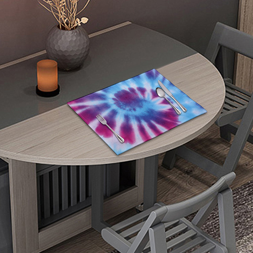 Blue And Purple Spiral Tie Dye Print Placemat