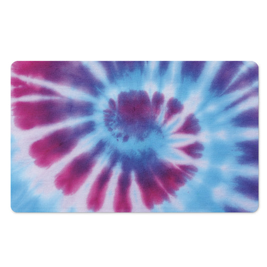 Blue And Purple Spiral Tie Dye Print Polyester Doormat