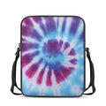 Blue And Purple Spiral Tie Dye Print Rectangular Crossbody Bag