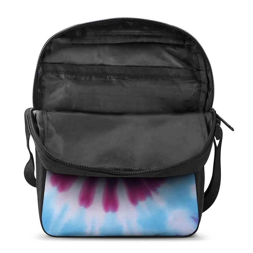 Blue And Purple Spiral Tie Dye Print Rectangular Crossbody Bag
