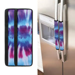 Blue And Purple Spiral Tie Dye Print Refrigerator Handle Covers