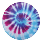 Blue And Purple Spiral Tie Dye Print Round Blanket
