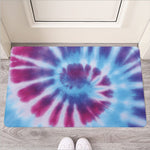 Blue And Purple Spiral Tie Dye Print Rubber Doormat