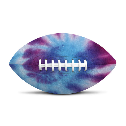 Blue And Purple Spiral Tie Dye Print Rugby Ball