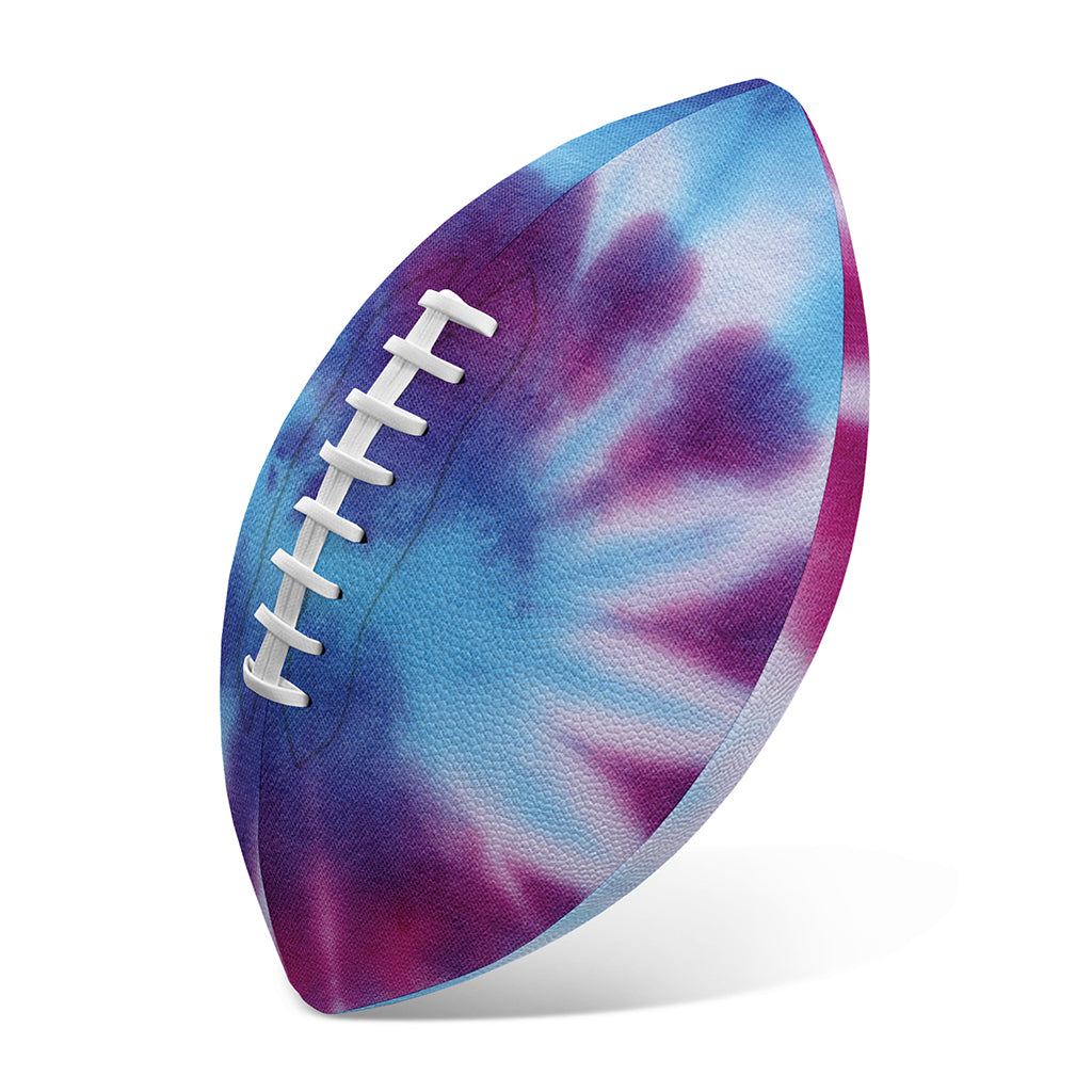 Blue And Purple Spiral Tie Dye Print Rugby Ball