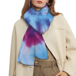 Blue And Purple Spiral Tie Dye Print Scarf
