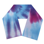 Blue And Purple Spiral Tie Dye Print Scarf
