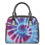 Blue And Purple Spiral Tie Dye Print Shoulder Handbag