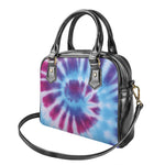 Blue And Purple Spiral Tie Dye Print Shoulder Handbag