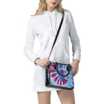 Blue And Purple Spiral Tie Dye Print Shoulder Handbag