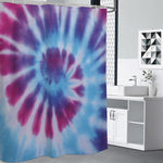 Blue And Purple Spiral Tie Dye Print Shower Curtain