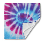 Blue And Purple Spiral Tie Dye Print Silk Bandana