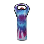 Blue And Purple Spiral Tie Dye Print Single Neoprene Wine Tote