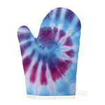Blue And Purple Spiral Tie Dye Print Single Oven Mitt