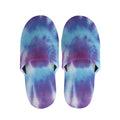 Blue And Purple Spiral Tie Dye Print Slippers