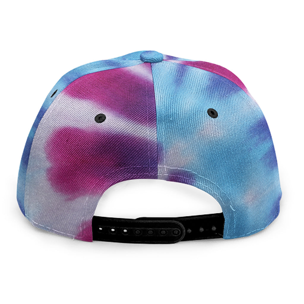 Blue And Purple Spiral Tie Dye Print Snapback Cap