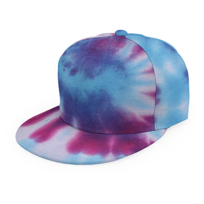 Blue And Purple Spiral Tie Dye Print Snapback Cap
