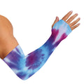 Blue And Purple Spiral Tie Dye Print Sun Protection Arm Sleeves