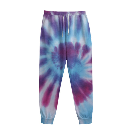 Blue And Purple Spiral Tie Dye Print Sweatpants