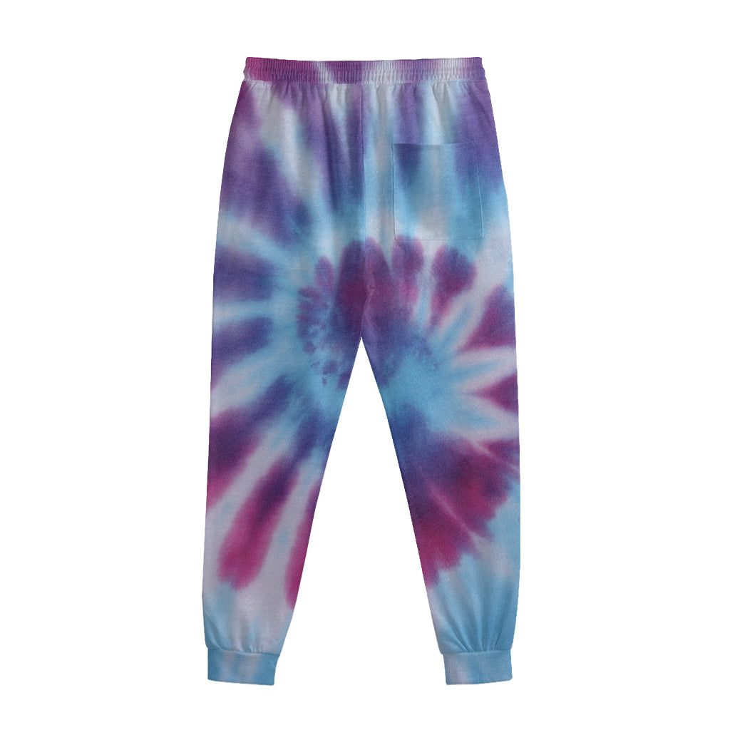Blue And Purple Spiral Tie Dye Print Sweatpants