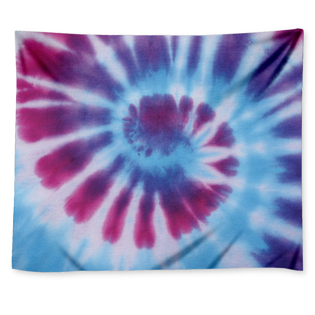 Blue And Purple Spiral Tie Dye Print Tapestry