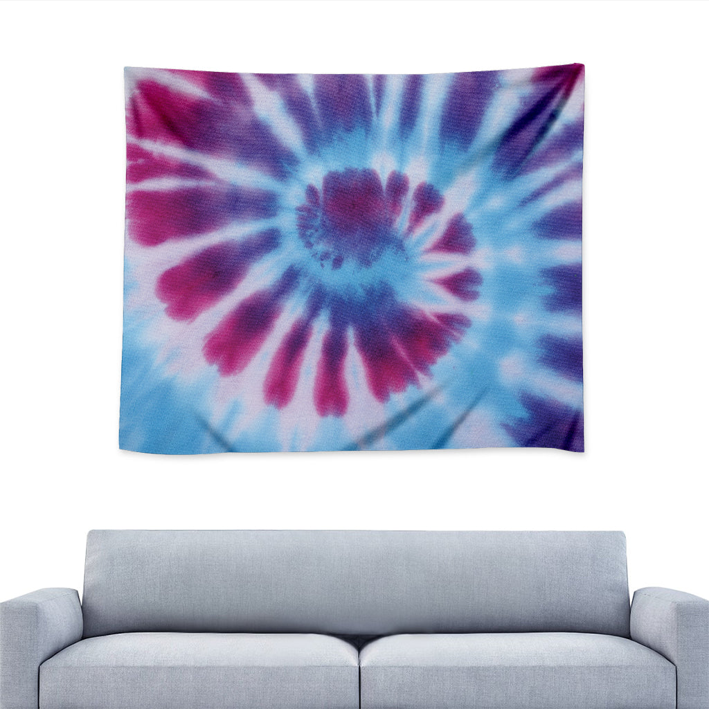 Blue And Purple Spiral Tie Dye Print Tapestry