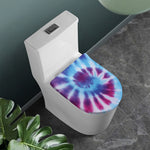 Blue And Purple Spiral Tie Dye Print Toilet Lid Cover