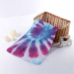 Blue And Purple Spiral Tie Dye Print Towel