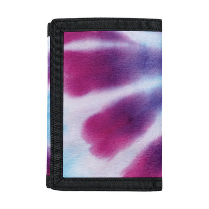 Blue And Purple Spiral Tie Dye Print Trifold Wallet