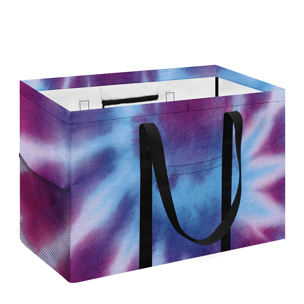 Blue And Purple Spiral Tie Dye Print Utility Tote Bag