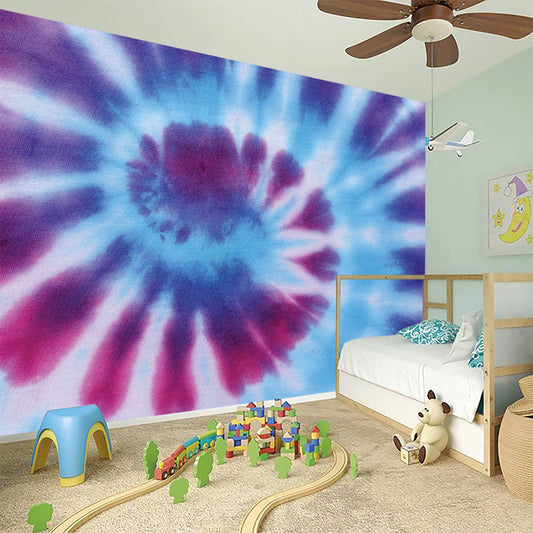 Blue And Purple Spiral Tie Dye Print Wall Sticker