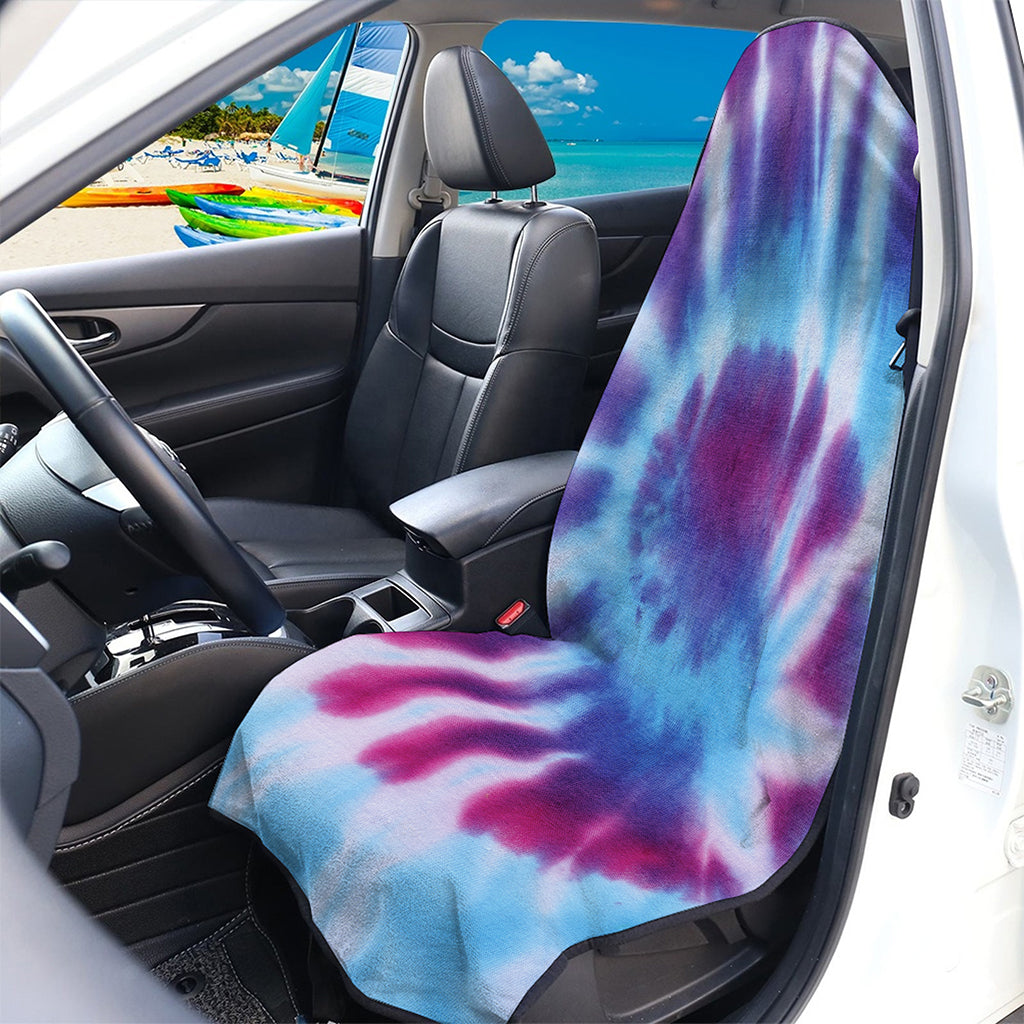 Blue And Purple Spiral Tie Dye Print Waterproof Car Seat Cover